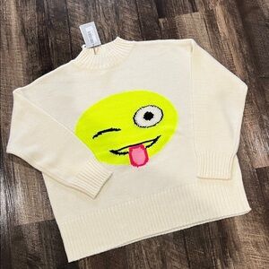 NWT Kaos Jeans Emoji Graphic Sweater sz M